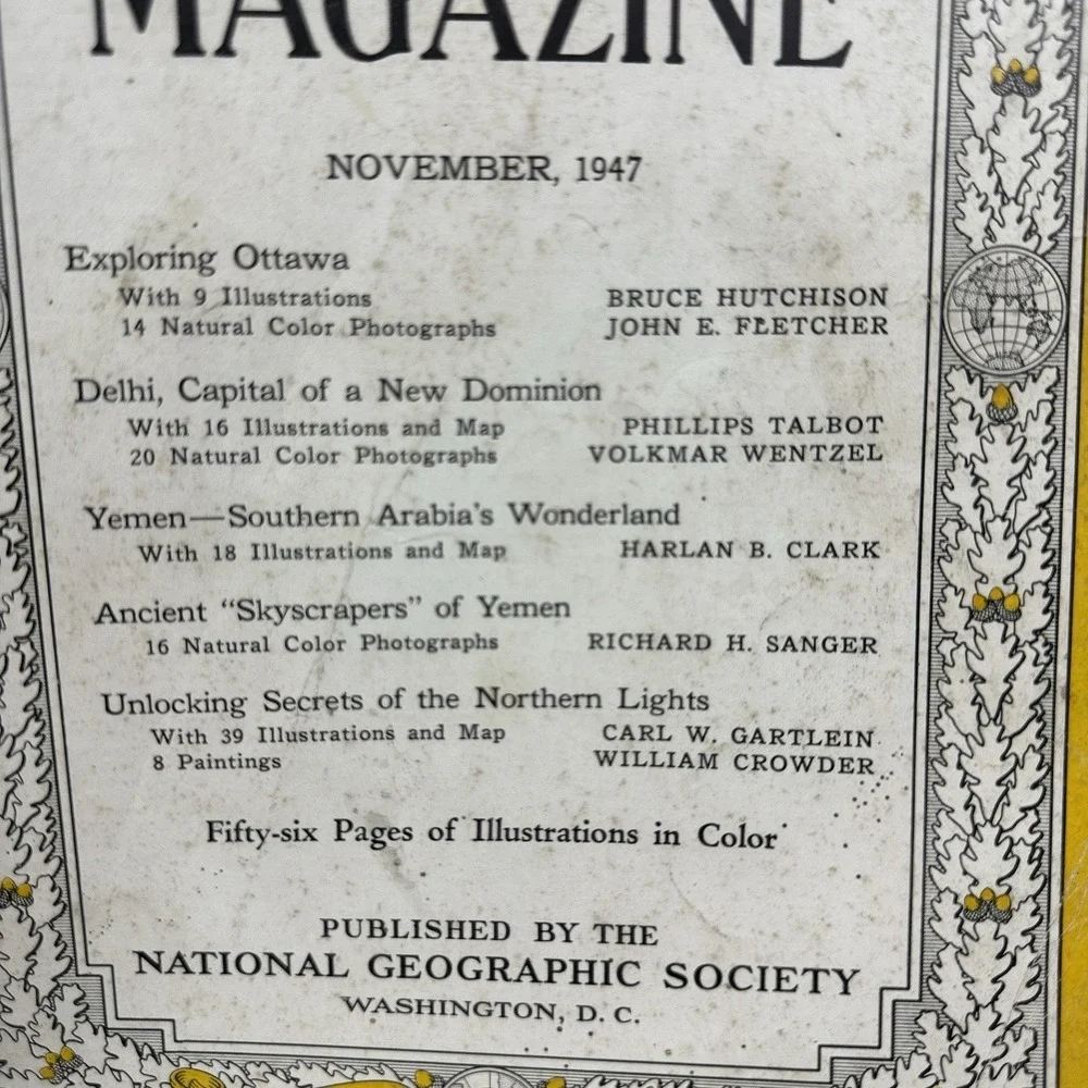 Vintage 1947 February‎ National Geographic Journal Magazine Paperback Book
